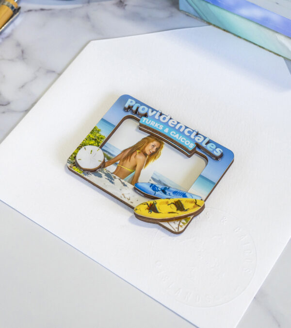 Providenciales, Turks & Caicos magnetic wooden photo frame