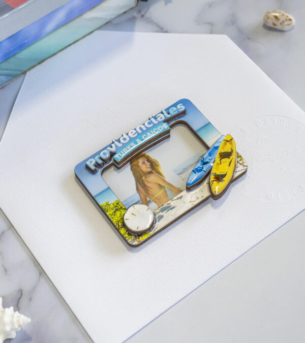 Providenciales, Turks & Caicos magnetic wooden photo frame