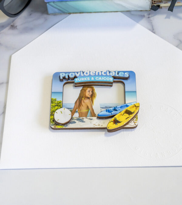 Providenciales, Turks & Caicos magnetic wooden photo frame