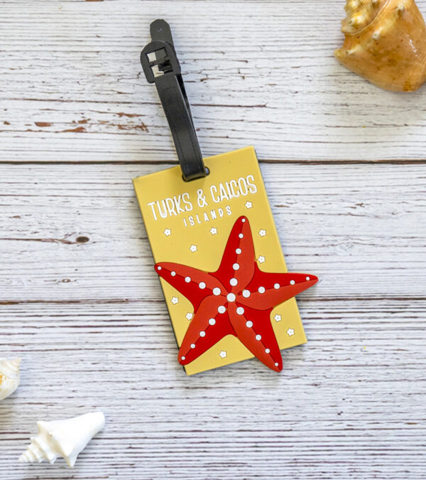 Turks & Caicos starfish luggage tag