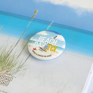 Beach day TCI button pin