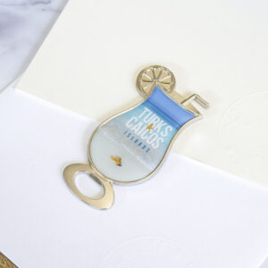 Turks & Caicos glass shaped magnetic bottle opener