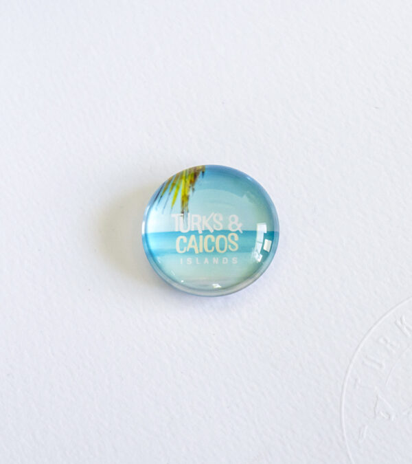 Beach scene glass fridge magnet (small)