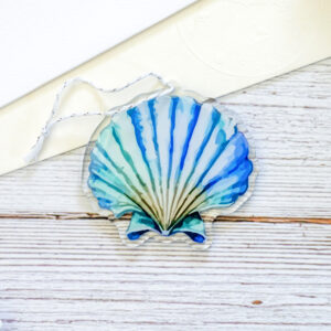 Colourful fan shell Turks & Caicos acrylic ornament