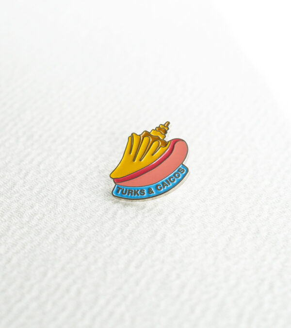 TCI conch shell enamel lapel pin