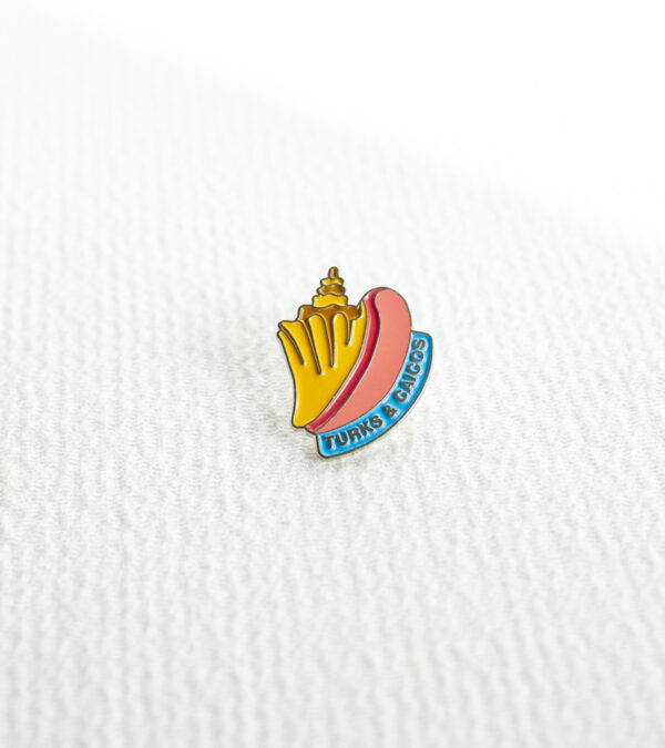 TCI conch shell enamel lapel pin