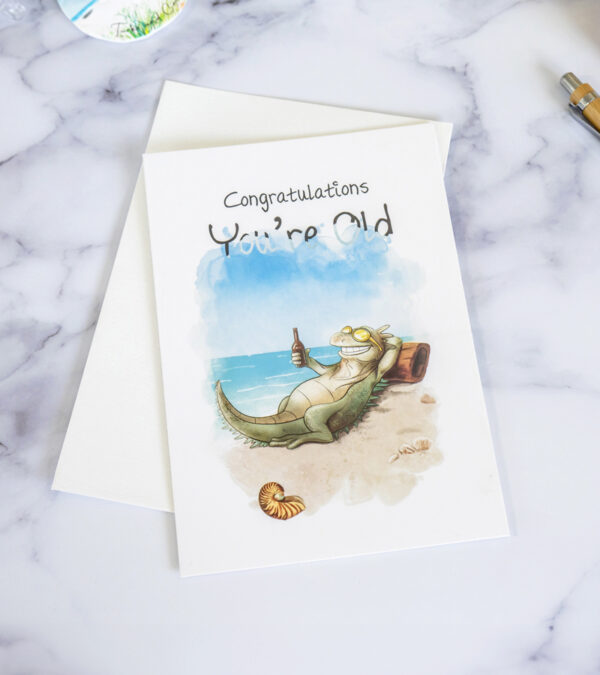 Congratulations, you're old - Turks & Caicos birthday greeting card