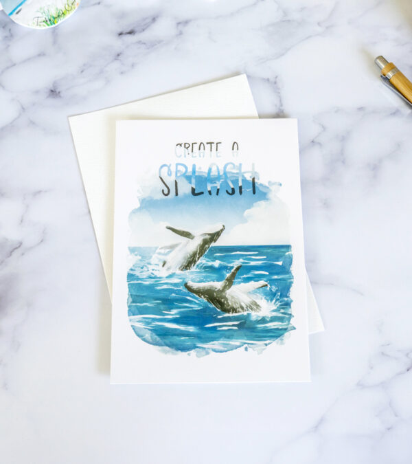 Create a splash, hand drawn Turks & Caicos greeting card