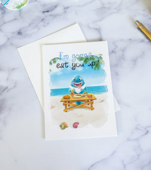 I'm gonna eat you up. Turks & Caicos greeting card