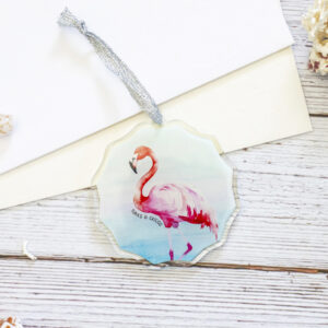 Turks & Caicos flamingo acrylic ornament