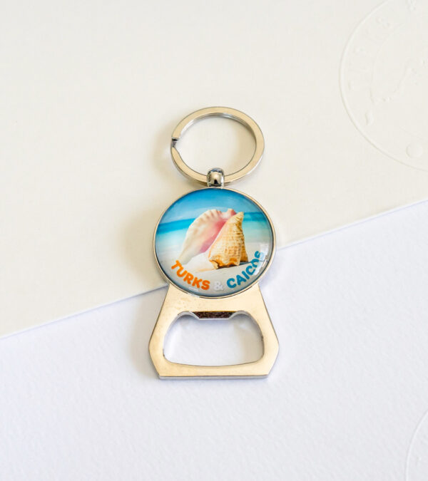 Conch shell - glass keychain bottle opener