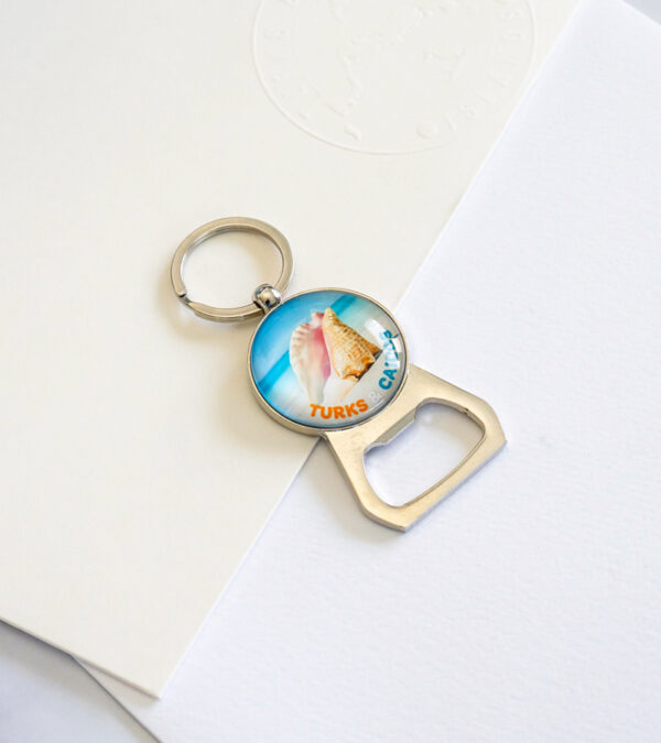 Conch shell - glass keychain bottle opener