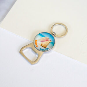 Conch shell - glass keychain bottle opener