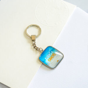 Turks & Caicos beach scene 2 glass keychain