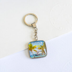 Grand Turk Cruise Centre, Turks & Caicos glass keychain