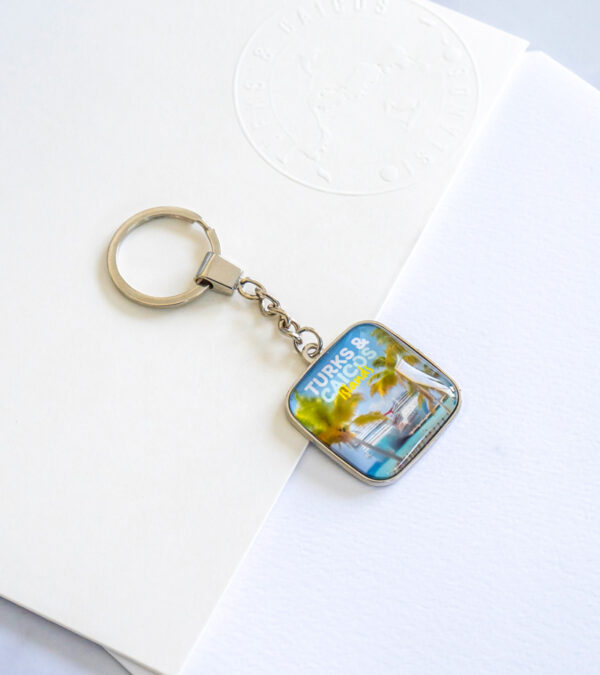 Grand Turk Cruise Centre, Turks & Caicos glass keychain