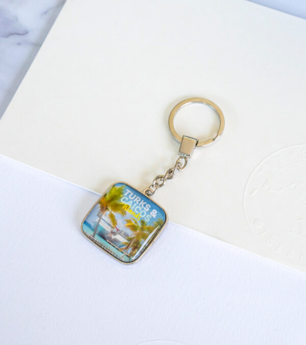 Grand Turk Cruise Centre, Turks & Caicos glass keychain