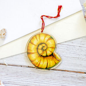 Turks & Caicos gold shell acrylic ornament