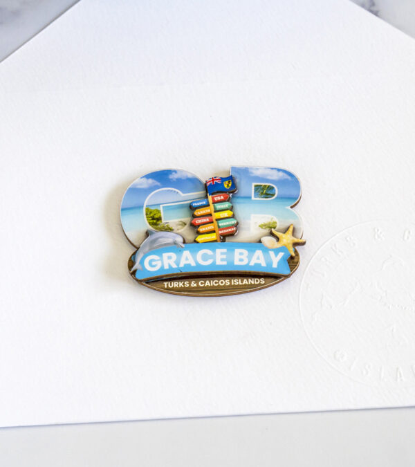 Grace Bay wooden fridge magnet