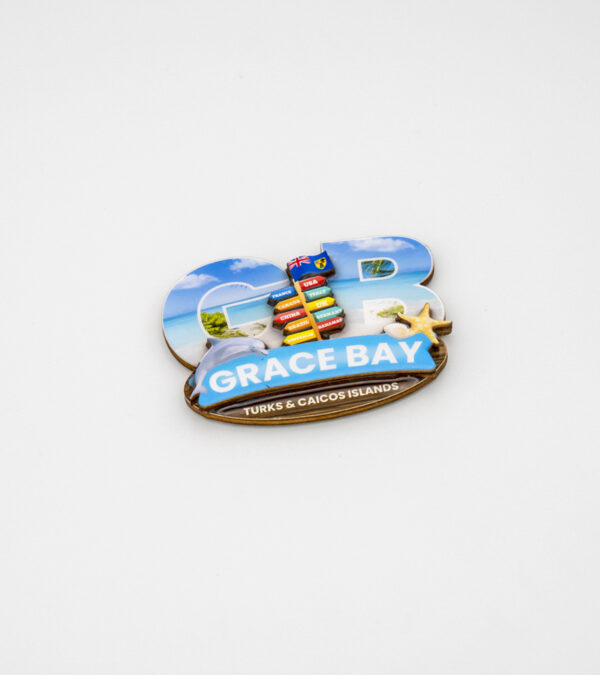 Grace Bay wooden fridge magnet