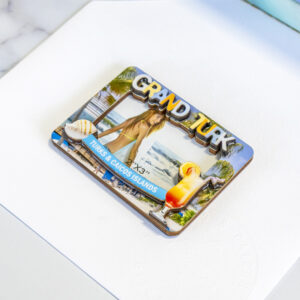 Grand Turk, Turks & Caicos wooden magnetic photo frame 3x2