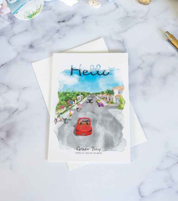 Hello from Grace Bay - Turks & Caicos greeting card