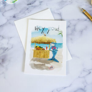 Hey you - female shark, Turks & Caicos greeting card