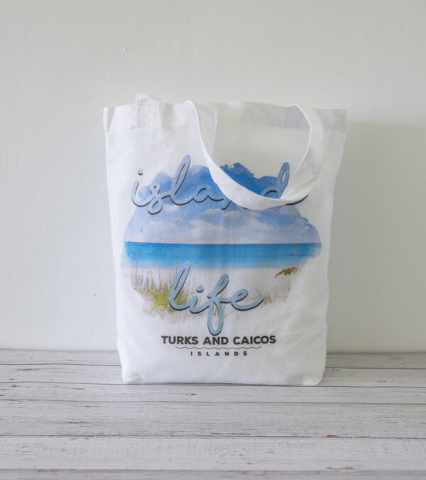 Island Life, Turks & Caicos cotton tote bag