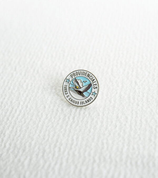 Providenciales flying pelican enamel lapel pin