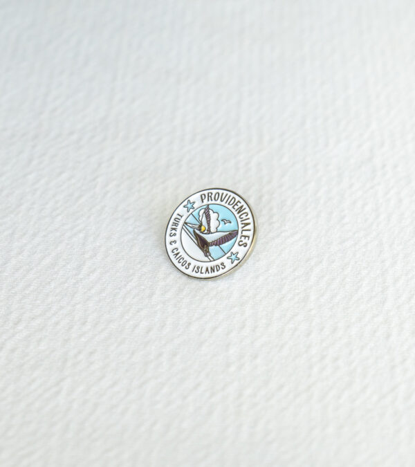 Providenciales flying pelican enamel lapel pin