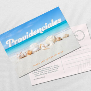 Providenciales, Turks & Caicos shells on the beach postcard