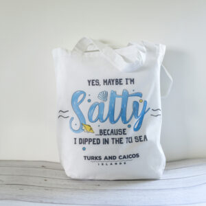 Salty Turks & Caicos cotton tote bag