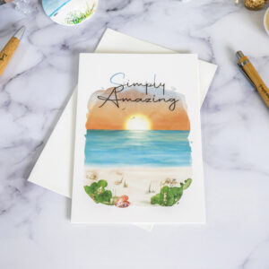 Simply Amazing - Turks & Caicos sunset greeting card