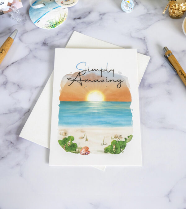 Simply Amazing - Turks & Caicos sunset greeting card