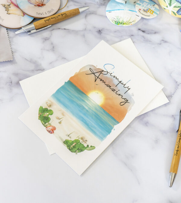 Simply Amazing - Turks & Caicos sunset greeting card