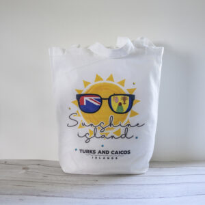 Sunshine Island, Turks & Caicos cotton tote bag