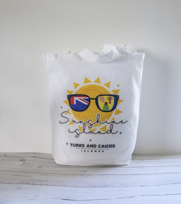 Sunshine Island, Turks & Caicos cotton tote bag