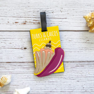 Turks & Caicos conch shell luggage tag