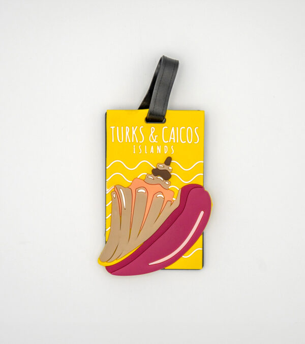 Turks & Caicos conch shell luggage tag