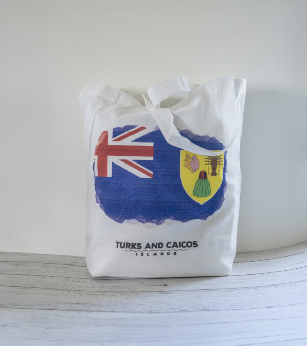 Turks & Caicos flag cotton tote bag