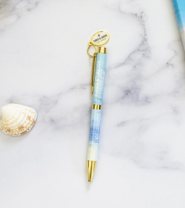 Turks & Caicos metal luxury pens blue