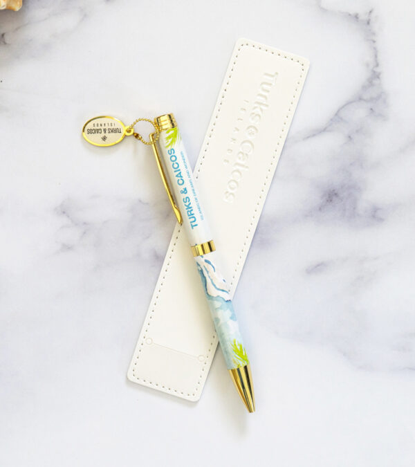 Turks & Caicos metal luxury pens white