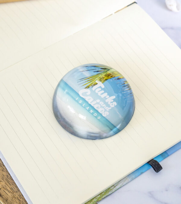 Turks & Caicos beach scene paperweight