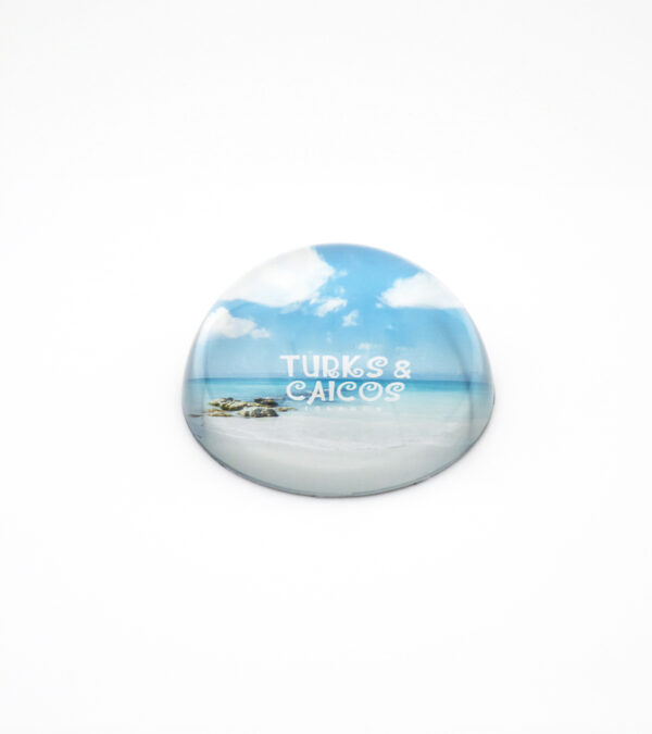 Turks & Caicos beach scene glass paperweight