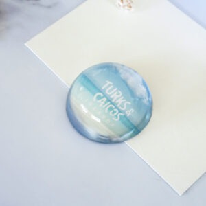 Turks & Caicos beaches glass paperweight