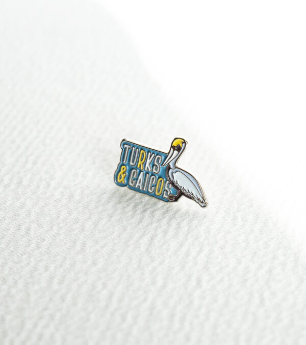 Turks & Caicos pelican enamel lapel pin