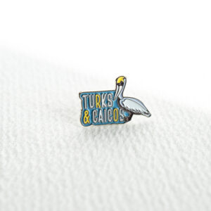 Turks & Caicos pelican enamel lapel pin