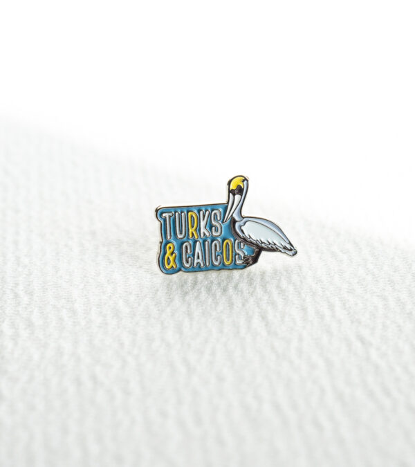 Turks & Caicos pelican enamel lapel pin