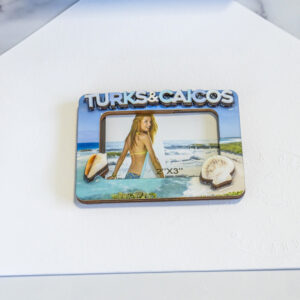 Turks & Caicos magnetic wooden photo frame 3x2 size