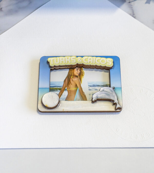 Turks & Caicos wooden magnetic photo frame 3x2